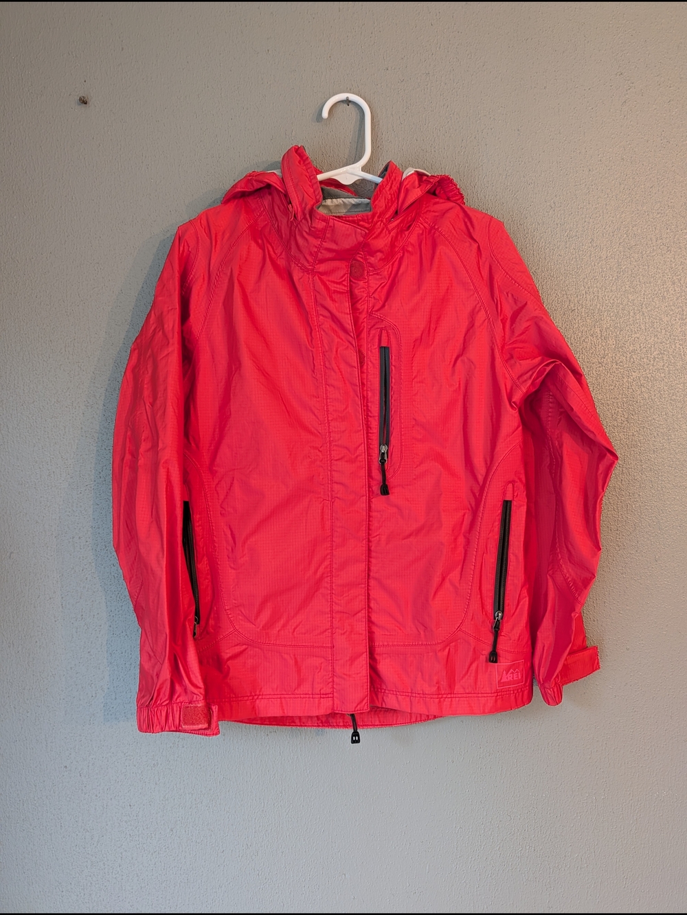 REI Girls' Red Hooded Outdoor Jacket 8